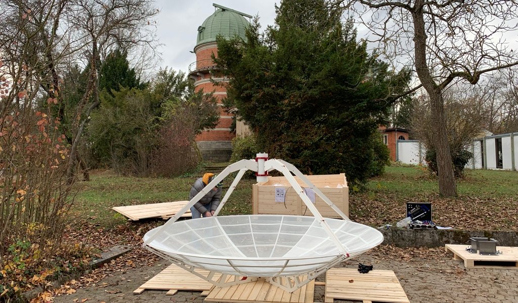 SPIDER 300A radio telescope in Karl Remeis Observatory: installing the WEB300-5 antenna