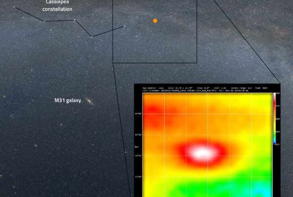 Cassiopea A recorded with SPIDER 300A radio telescope: optical and radio image comparison of Cassiopeia A sky area