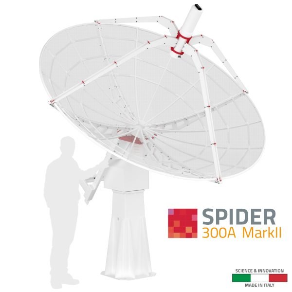 SPIDER 300A MarkII 3.0 meter diameter advanced radio telescope for radio astronomy