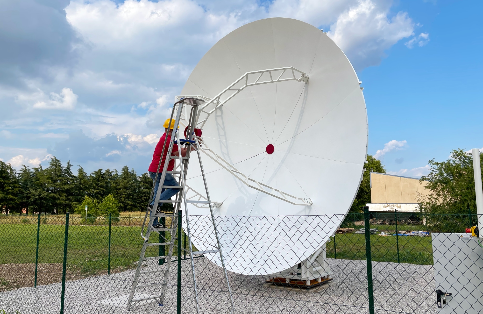 INTREPID 500-12 5.0m ground station antenna system installed in Polo Tecnologico dell'Alto Adriatico, Italy