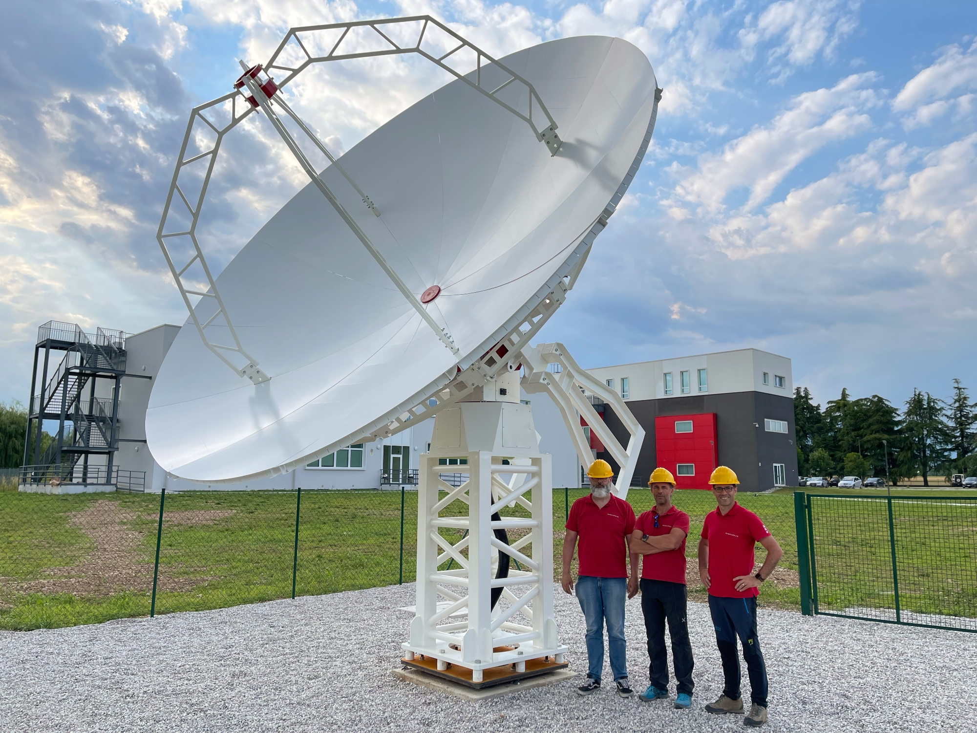 INTREPID 500-12 5.0m ground station antenna system installed in Polo Tecnologico Alto Adriatico, Italy